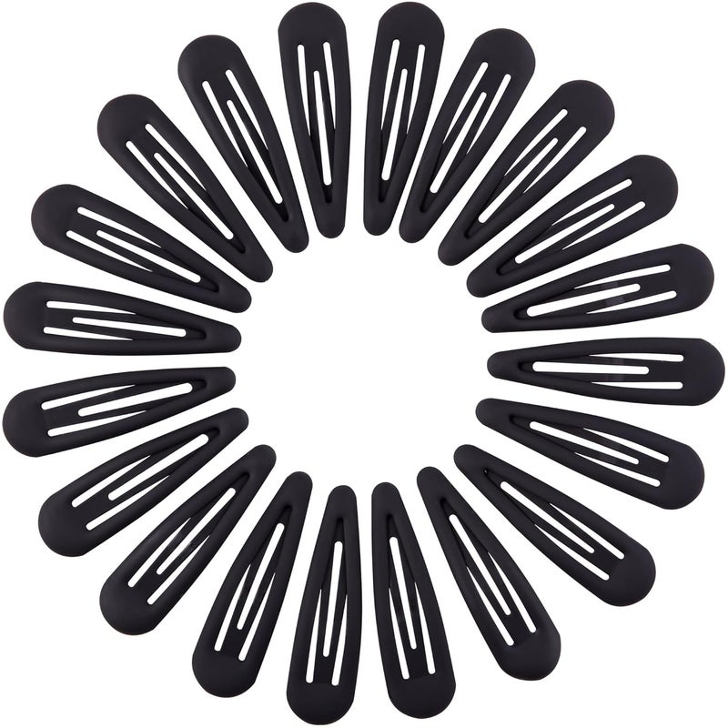 Cptots Small Hair Barrettes For Women No Slip Metal Snap Clips For Thin And Fine Hair,Matte Black,20 PCS,1.97 x 0.5 Inch. - Image 1